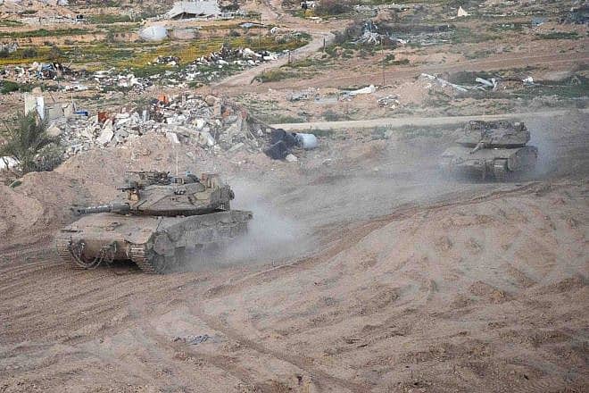 Israeli tanks rolling through the Gaza Strip on March 20, 2024. Credit: IDF.