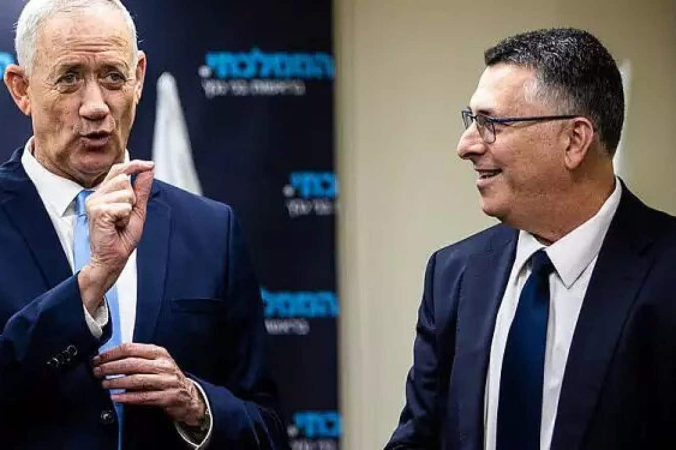 Ministers Benny Gantz (left) and Gideon Sa'ar. Photo by Oren Ben Hakoon.