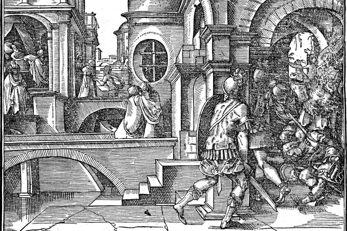 A 1578 illustration of the defeat of Haman's forces at the end of the Purim story. Source: Emory University via Wikimedia Commons