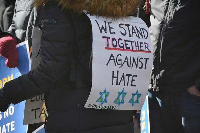 People marching from Manhattan to Brooklyn against the rise in antisemitism in New York, Jan. 5, 2020. Photo by Christopher Penler/Shutterstock.