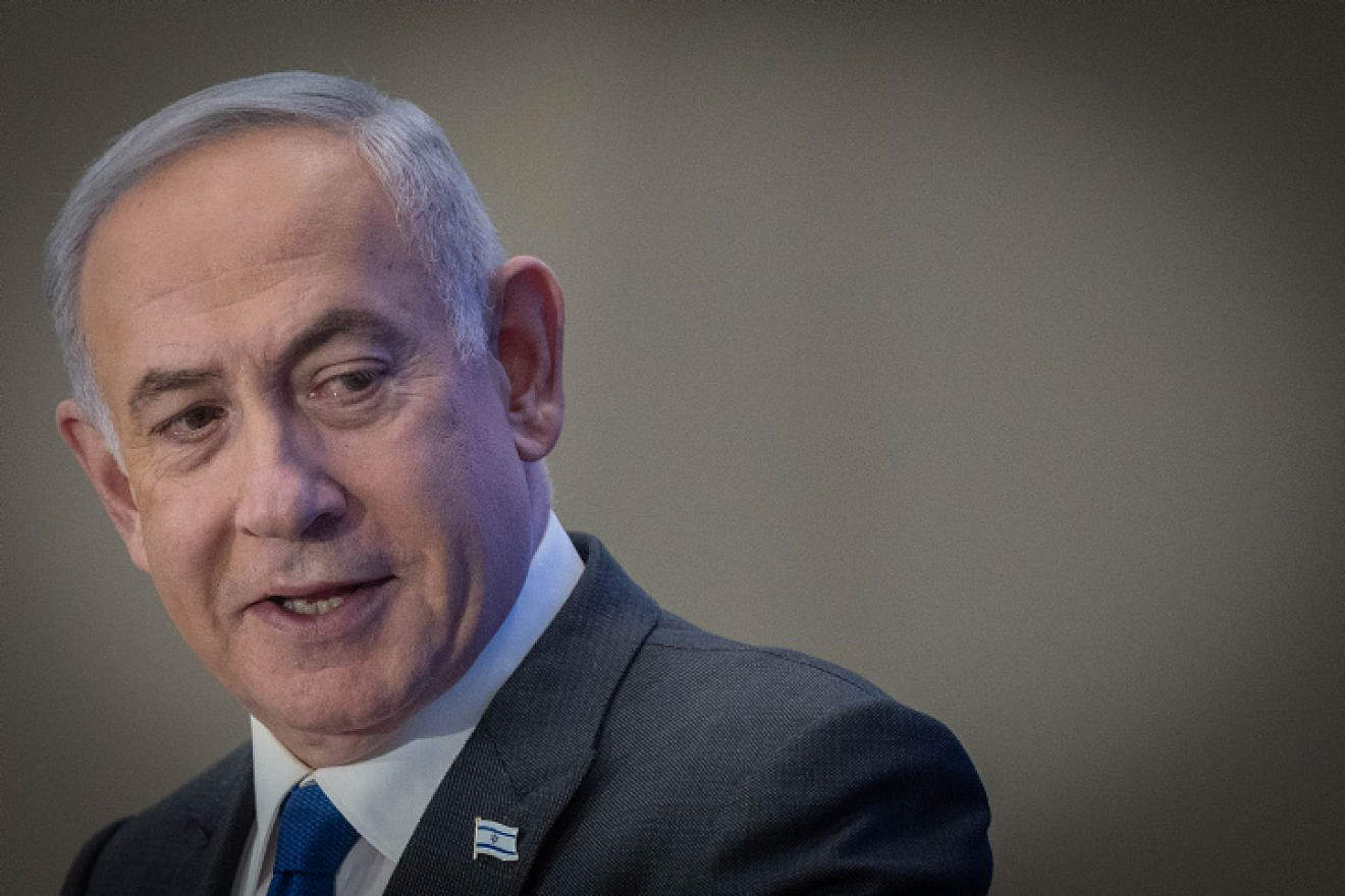Prime Minister Benjamin Netanyahu attends the Conference of Presidents of Major American Jewish Organizations annual mission in Jerusalem, Feb. 18, 2024. Photo by Chaim Goldberg/Flash90.
