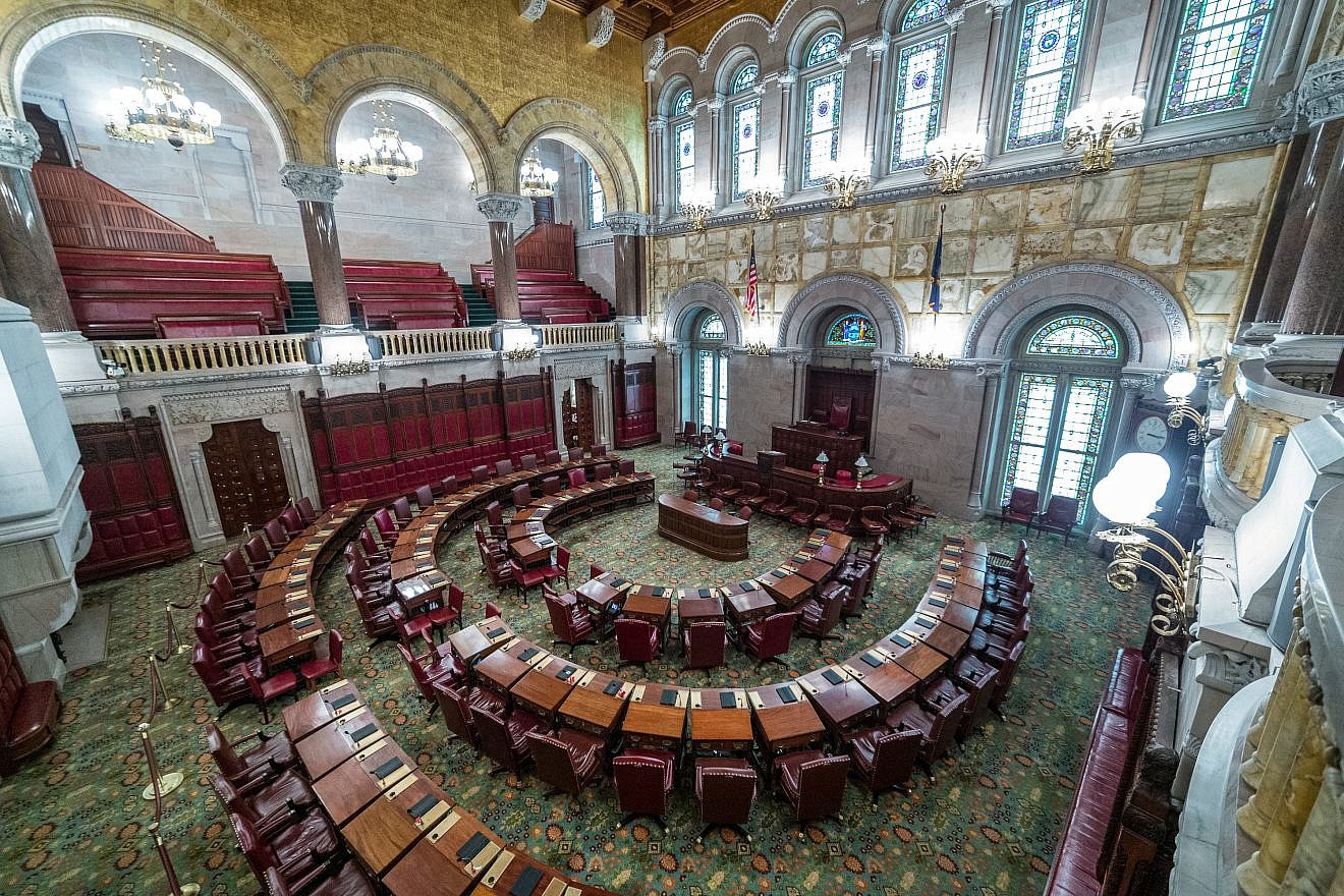 The New York State Senate chamber at the Capitol building in Albany, N.Y. Credit: Kenneth C. Zirkel/Wikipedia.