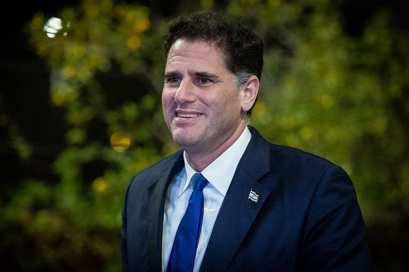 Israeli Minister of Strategic Affairs Ron Dermer at the president's residence in Jerusalem on Dec. 29, 2022. Photo by Yonatan Sindel/Flash90.
