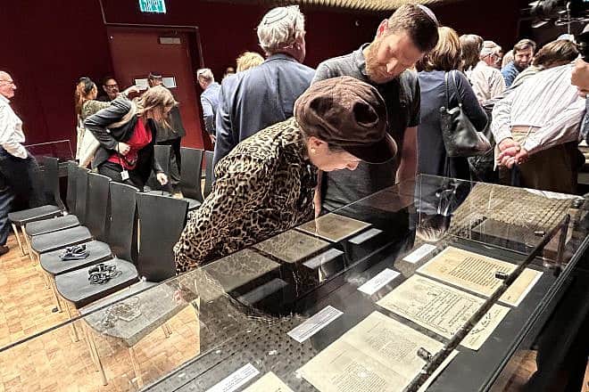 Visitors from Seattle examine items from the Sephardic archive at the National Library of Israel in Jerusalem, March 2024. Photo by Judy Lash Balint.