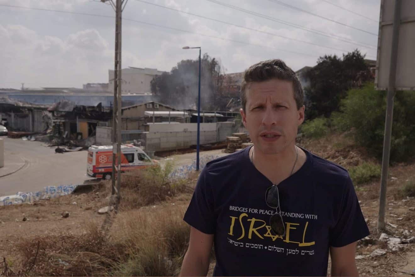 Rev. Peter Fast, head of the evangelical Christian organization Bridges for Peace, visits the southern Israeli city of Sderot. (Courtesy Bridges for Peace)
