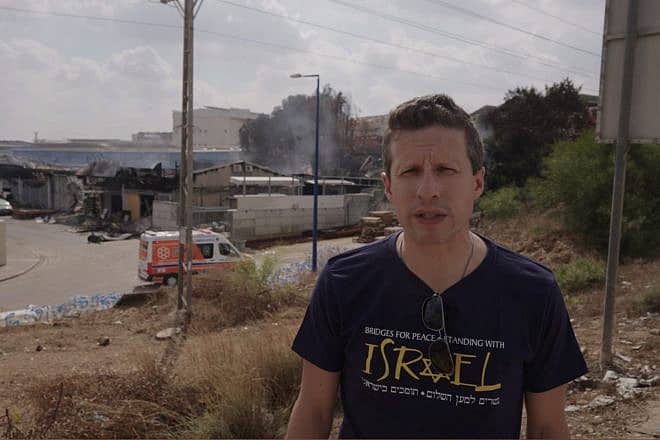 Rev. Peter Fast, head of the evangelical Christian organization Bridges for Peace, visits the southern Israeli city of Sderot. (Courtesy Bridges for Peace)