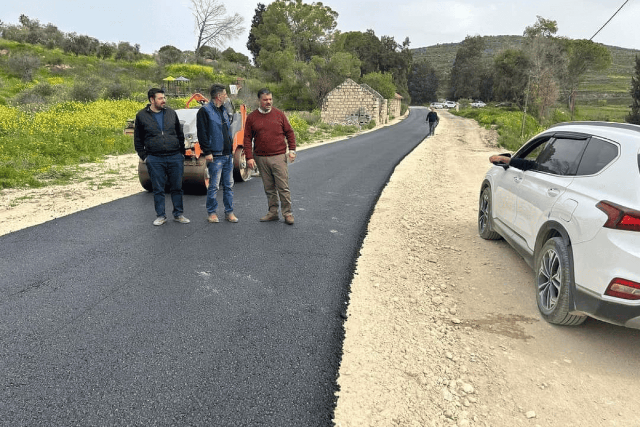 The new Palestinian road paved through Sebastia/Shomron, March 20, 2024. Credit: Regavim Movement.