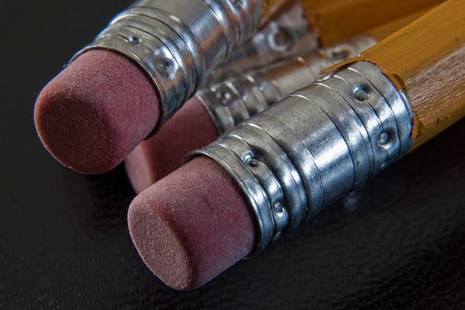 Pencil erasers. Credit: joslex, Jeff Weese/Pixabay.