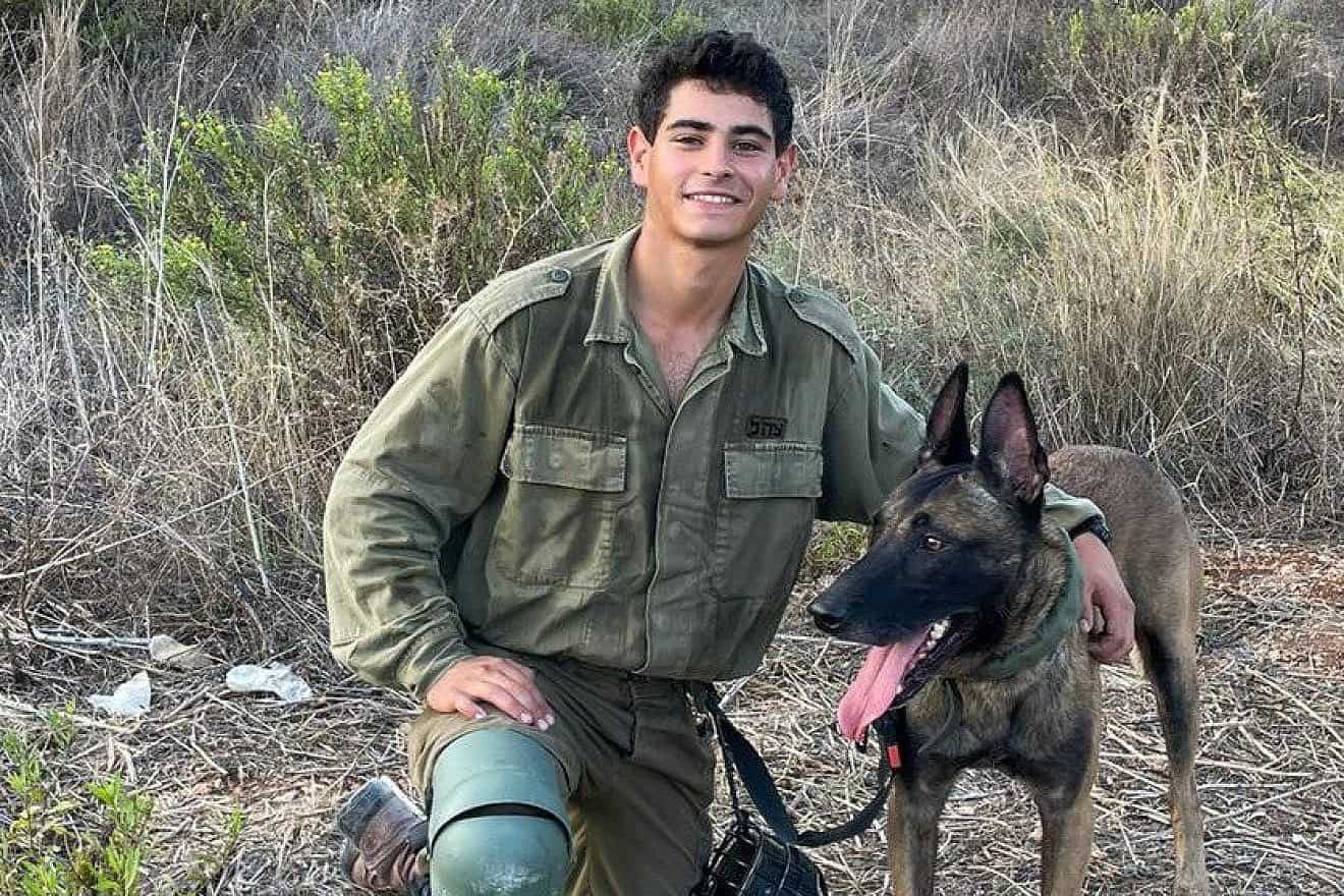 Oketz canine unit member Staff Sgt. David Sasson, 21, who was killed in action in the southern Gaza Strip on March 6, 2024. Credit: IDF.
