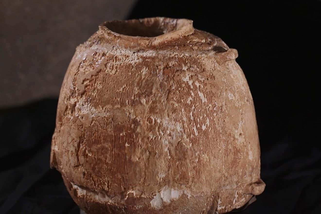 An ancient ivory vessel discovered in southern Israel. Credit: Emil Aladjem/Israel Antiquities Authority.