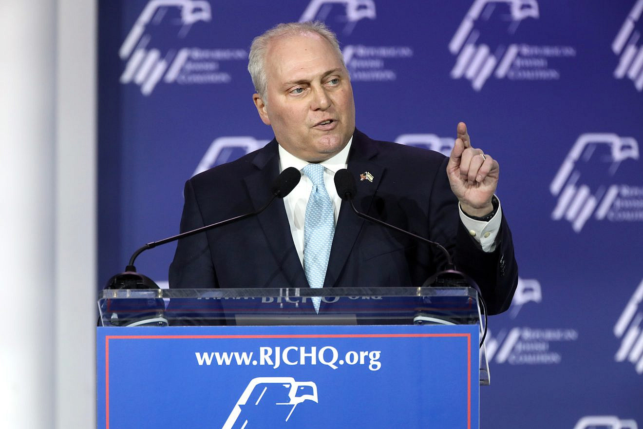House Majority Leader Steve Scalise (R-La.) speaking with attendees at the Republican Jewish Coalition's 2023 Annual Leadership Summit at the Venetian Convention & Expo Center in Las Vegas, Nev. Credit: Gage Skidmore/Creative Commons.