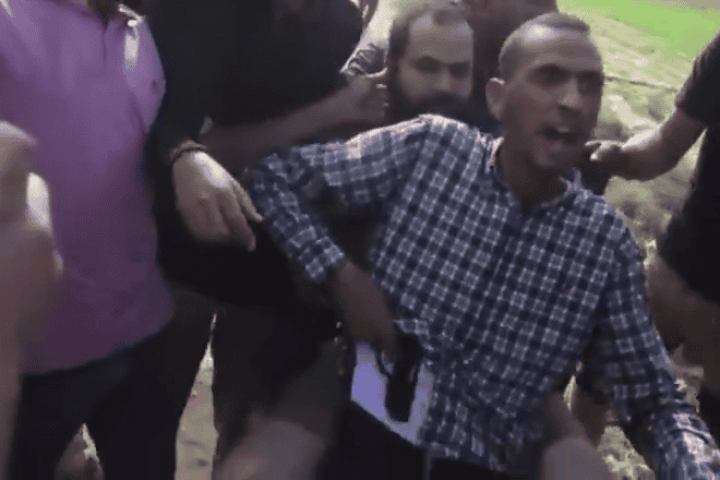 Footage showing the kidnapping of Yarden Bibas on Oct. 7, 2023. Credit: Screenshot.