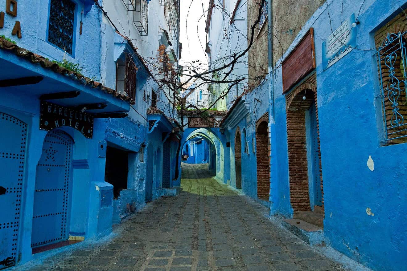 Chefchaouen, located in the Rif Mountains of Morocco was established by Jews and Moors fleeing the Spanish Inquisition in the 15th century. It’s also referred to as the “Blue Pearl of Morocco.” Credit: Mark Fischer.