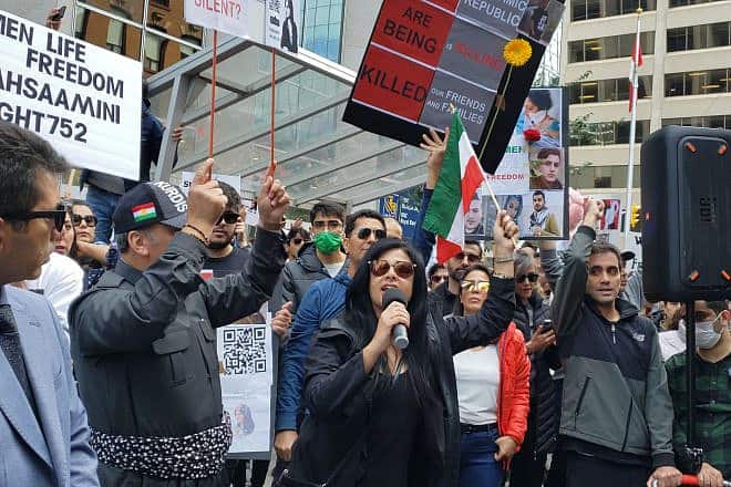 At a “Stand with the People of Iran” rally in downtown Ottawa, Canada, on Sept. 25, 2022. Credit: Staff of Canadian Provincial Parliament member Goldie Ghamari.