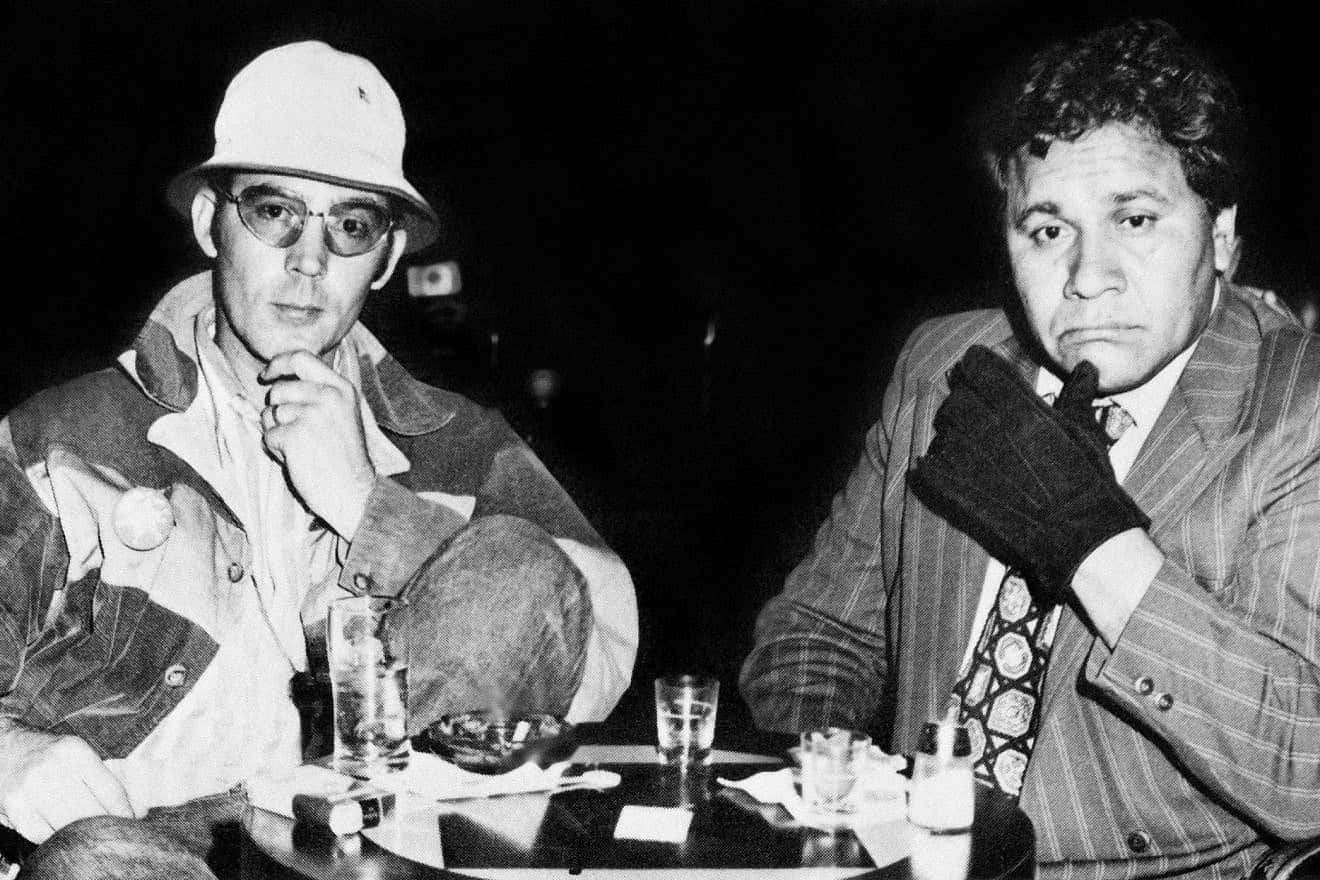 Hunter S. Thompson and Oscar Zeta Acosta in the Baccarat Lounge of Caesars Palace in Las Vegas, Nevada, 1971. Source: Wikimedia Commons