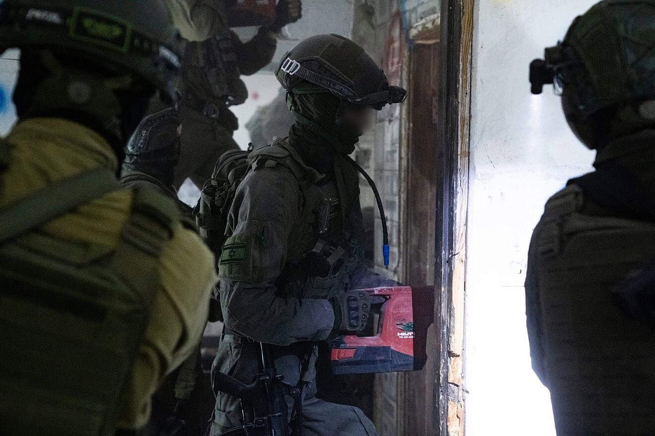 Israel Defense Forces troops demolished the homes of Palestinian terrorists Mahmoud Zaidat, 44, and Ahmad Zaidat, 24, April 16, 2024. Credit: IDF.