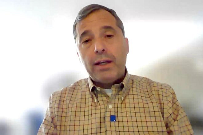 Josh Kraft, president of the New England Patriots Foundation and co-chair of the Hate Crimes Task Force for Massachusetts, speaks during a Lappin Foundation online summit about antisemitism in K-12 schools on April 9, 2024. Source: Screenshot.