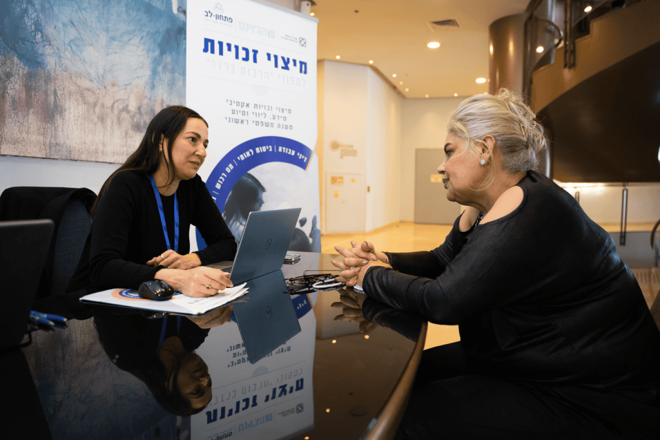 JDC's fleet of mobile social-service and employment units, like this one in Herzliya, ensure evacuees receive the aid, training and counseling support they need as they grapple with displacement and joblessness. Photo by Ariel Hanin.