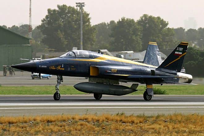A HESA Saeqeh jet fighter of the Islamic Republic of Iran Air Force, Sept. 16, 2009. Photo by Shahram Sharifi via Wikimedia Commons.