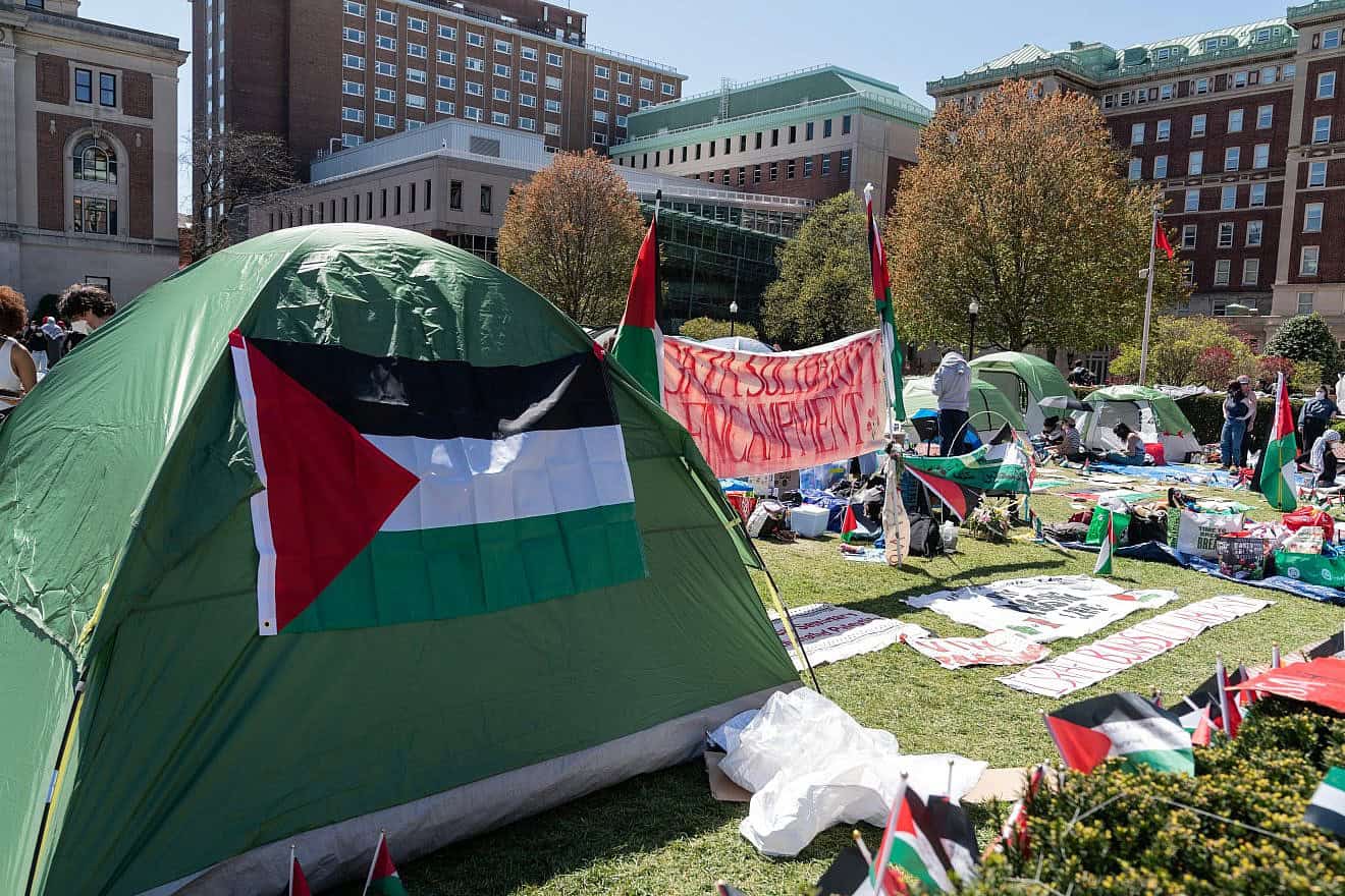 A pro-Hamas protest encampment on the campus of Columbia University in New York City, April 22, 2024. Credit: Lev Radin/Shutterstock.