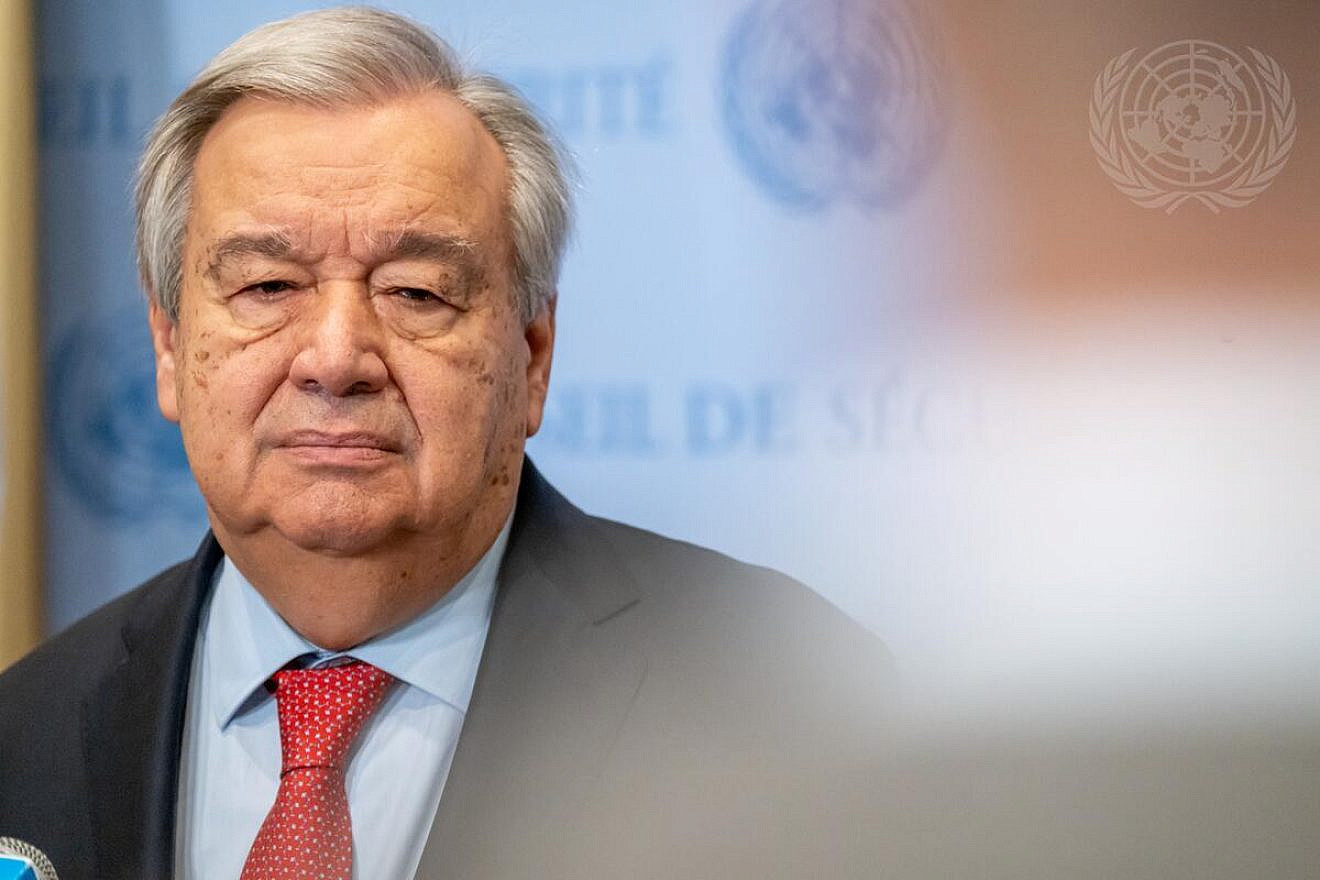 U.N. Secretary-General António Guterres briefs reporters on the situation in Sudan on April 15, 2024. Credit: Mark Garten/U.N. Photo.