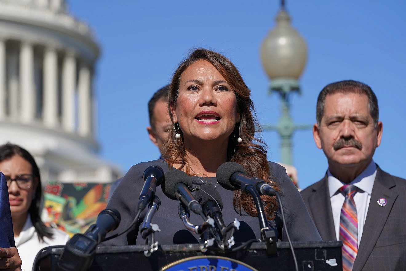 Rep. Veronica Escobar (D-Texas) speaks in favor of passage of immigration reform at a Capitol Hill news conference on Oct. 20, 2021. Credit: Phil Pasquini/Shutterstock.