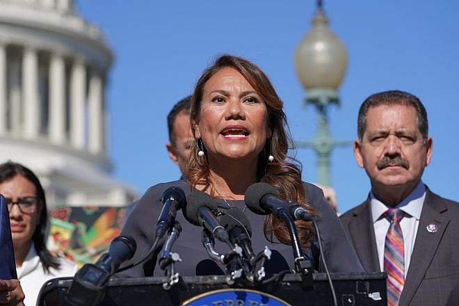Rep. Veronica Escobar (D-Texas) speaks in favor of passage of immigration reform at a Capitol Hill news conference on Oct. 20, 2021. Credit: Phil Pasquini/Shutterstock.