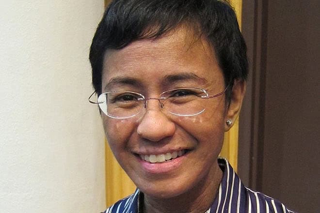 Maria Ressa at the launch of "Ambition, Destiny, Victory: Stories from a Presidential Election" at the Leong Hall Auditorium, Ateneo de Manila University, July 6, 2011. Credit: Joshua Lim (Sky Harbor) via Wikimedia Commons.