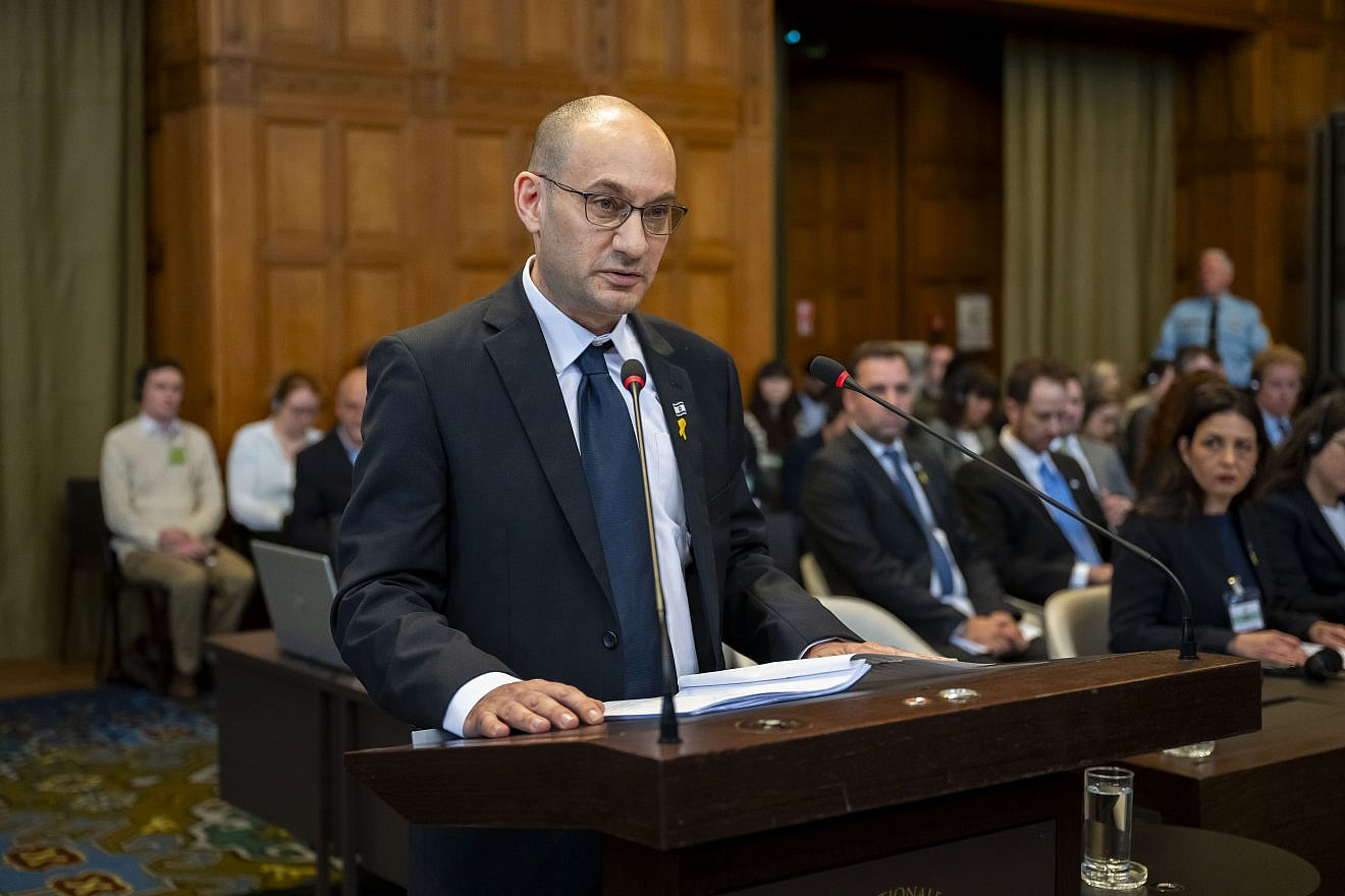 Gilad Noam argues on behalf of Israel against South African charges at the International Court of Justice, the principal judicial arm of the United Nations, in The Hague on May 16, 2024. Credit: ICJ.