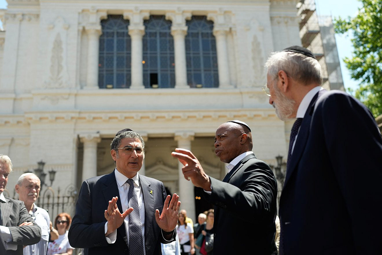 New York City Mayor Eric Adams visits the Jewish Quarter, Great Synagogue and Jewish Museum in Rome, Italy, on May 12, 2024. Credit: Michael Appleton/Mayoral Photography Office.