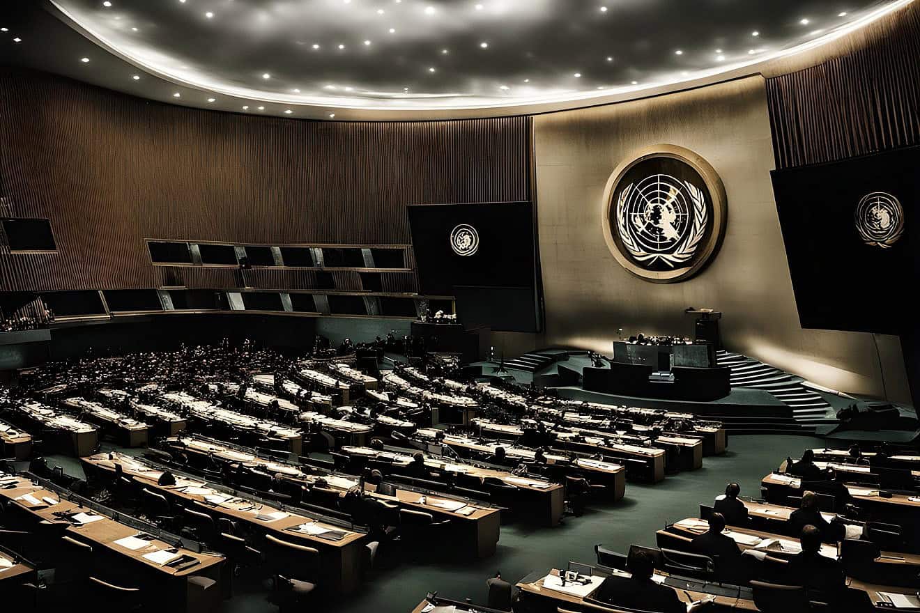 An illustrative image of the United Nations General Assembly Hall. Source: DeepAI