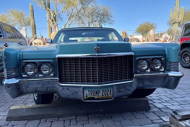 Arizona car with Donald Trump license plate, May 2024. Photo by Masada Siegel.