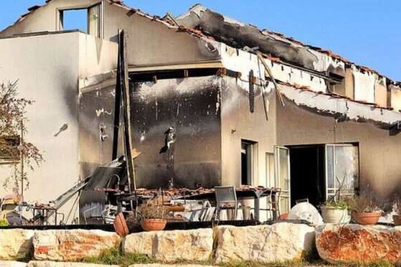 Hamas terrorists destroyed this home at Kibbutz Be'eri on Oct. 7. Photo by Moshe Shai.