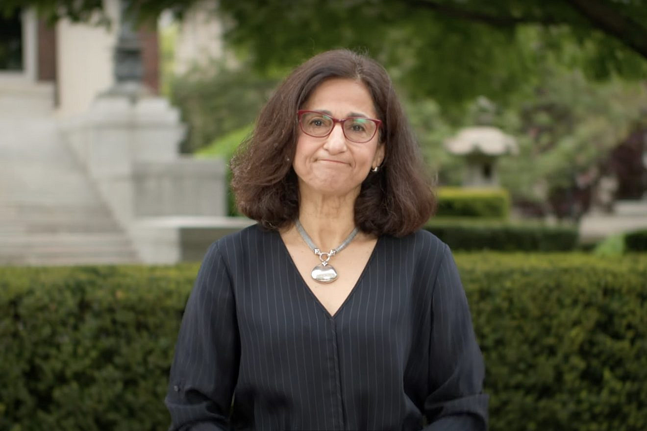 Minouche Shafik, president of Columbia University, in a video the university released on May 3, 2024. Source: YouTube/Columbia University.