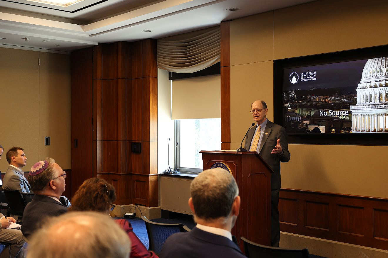 Rep. Brad Sherman (D-Calif.) speaks at a Zionist Rabbinic Coalition event in the Rayburn House Office Building in Washington, D.C. on May 22, 2024. Credit: Courtesy.