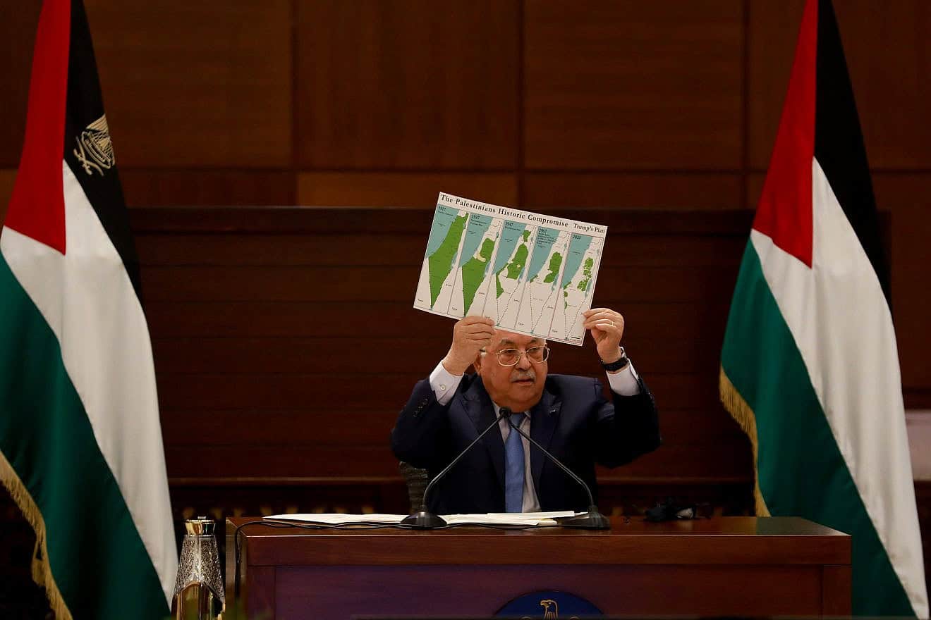 Palestinian Authority leader Mahmoud Abbas at a meeting in Ramallah, Sept. 3, 2020. Photo by Flash90.