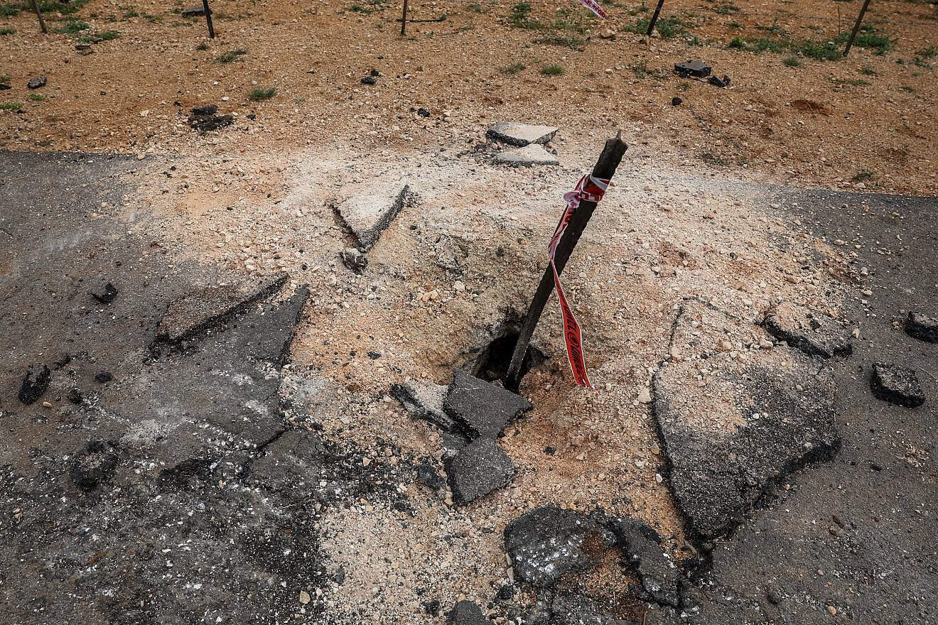 A open area near Meron, northern Israel, where a rocket fired from Lebanon hit, May 2, 2024. Photo by David Cohen/Flash90.