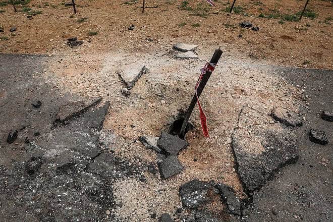A open area near Meron, northern Israel, where a rocket fired from Lebanon hit, May 2, 2024. Photo by David Cohen/Flash90.