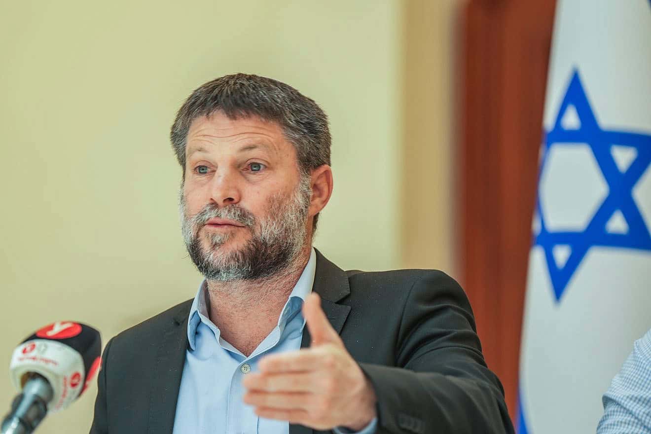 Israeli Finance Minister Bezalel Smotrich leads a Religious Zionism Party faction meeting at the Knesset in Jerusalem, May 19, 2024. Photo by Ayal Margolin/Flash90.