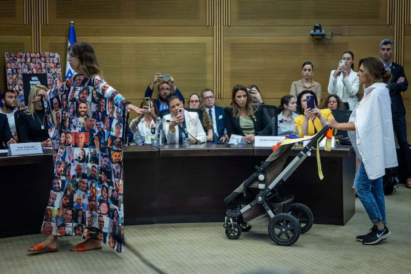 The Global Women's Coalition Against Gender Based Violence as a Weapon of War at the Knesset in Jerusalem, May 20, 2024. Photo by Yonatan Sindel/Flash90.