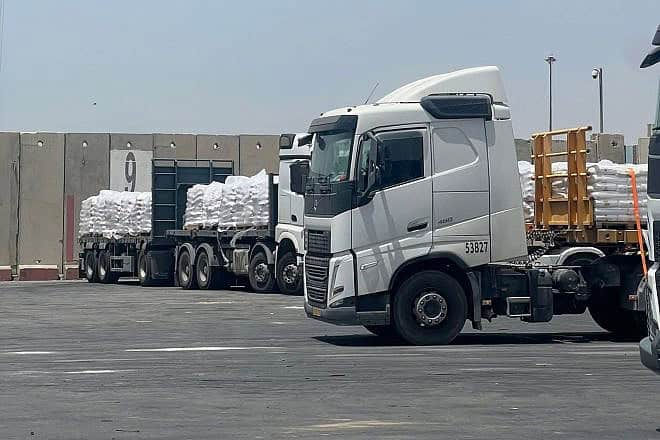 Aid trucks at the Kerem Shalom Crossing to Gaza in southern Israel, May 23, 2024. Source: COGAT/X.