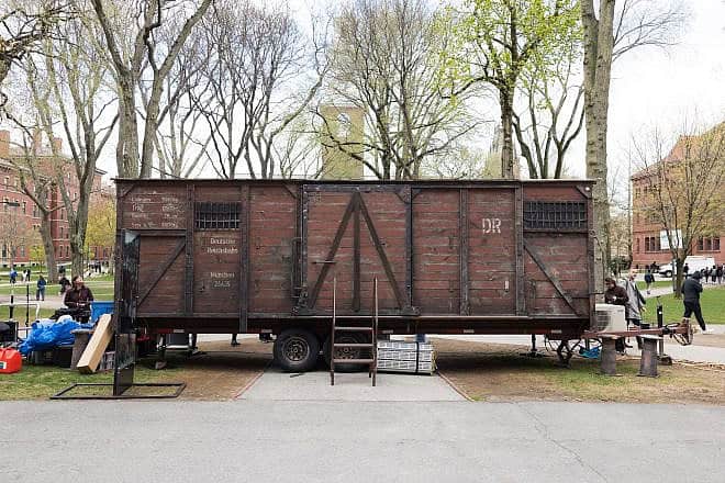 A World War II cattle car exhibit teaching lessons of the Holocaust is being shown throughout the United States. Credit: Courtesy of Hate Ends Now.