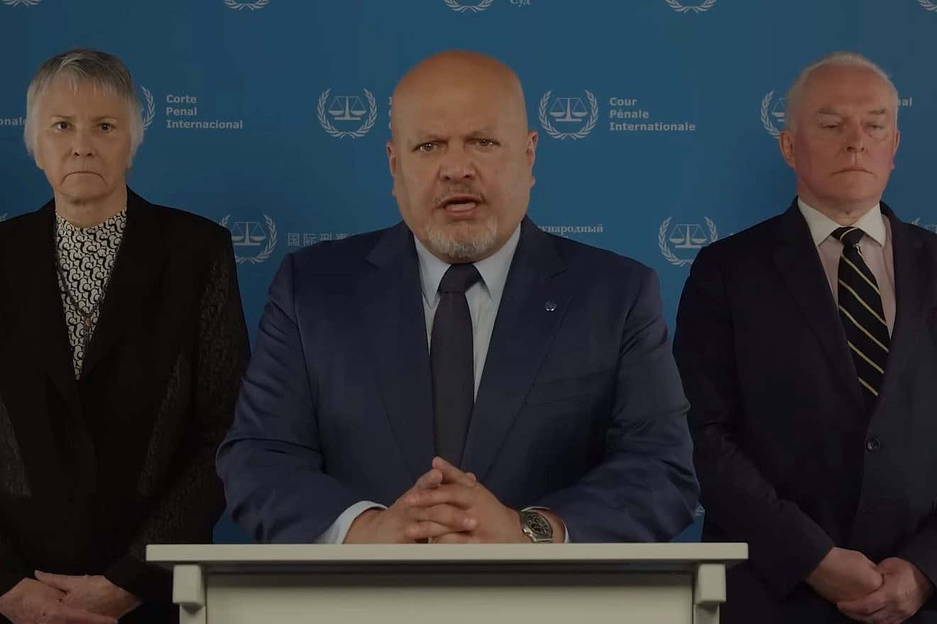 ICC Prosecutor Karim Khan announces his filing of arrest warrants for Israeli leaders, May 20, 2024. Source: YouTube.
