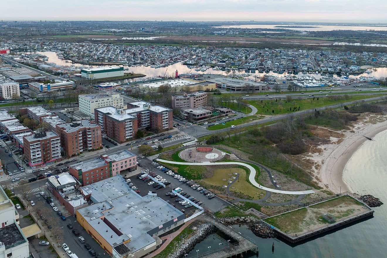 An aerial view over Sheepshead Bay in Brooklyn, N.Y. Credit: Wirestock Creators/Shutterstock.