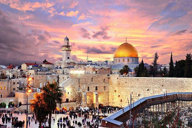 The skyline of the Old City of Jerusalem at the Western Wall and the Temple Mount. Photo by Sean Pavone/Shutterstock.
