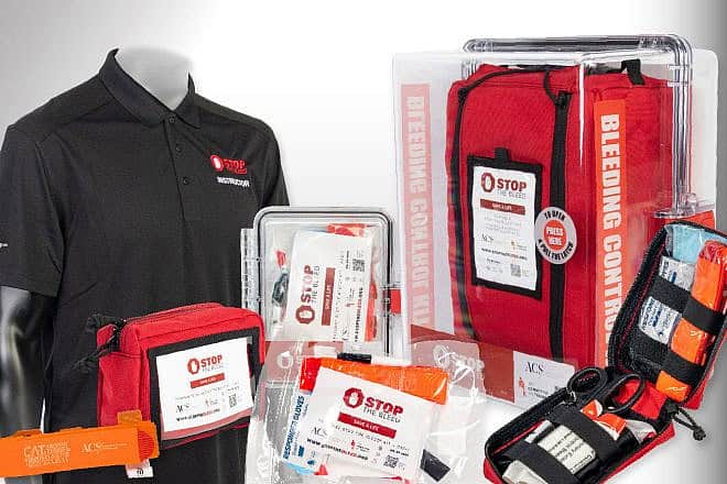Stop the Bleed kits and stations. Credit: stopthebleed.org.
