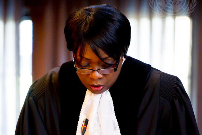 Newly-appointed judge of the International Court of Justice, Julia Sebutinde, of Uganda, is sworn into the court, inside the Peace Palace’s Great Hall of Justice at The Hague, Netherlands on March 12, 2012. Credit: Gerald van Daalen/U.N. Photo/ICJ/ANP-in-Opdracht.