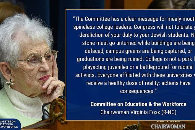 Rep. Virginia Foxx of North Carolina. Source: House Committee on Education and the Workforce/X.