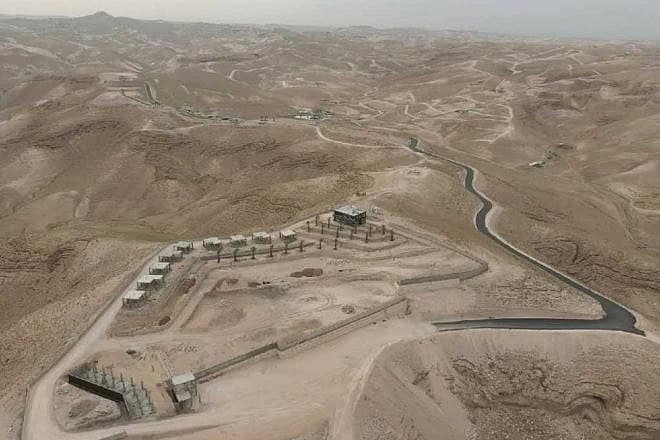 The Palestinian Authority is building a city in the HaMasrek nature reserve in the Judean Desert, May 19, 2024. Credit: Gush Etzion Regional Council.