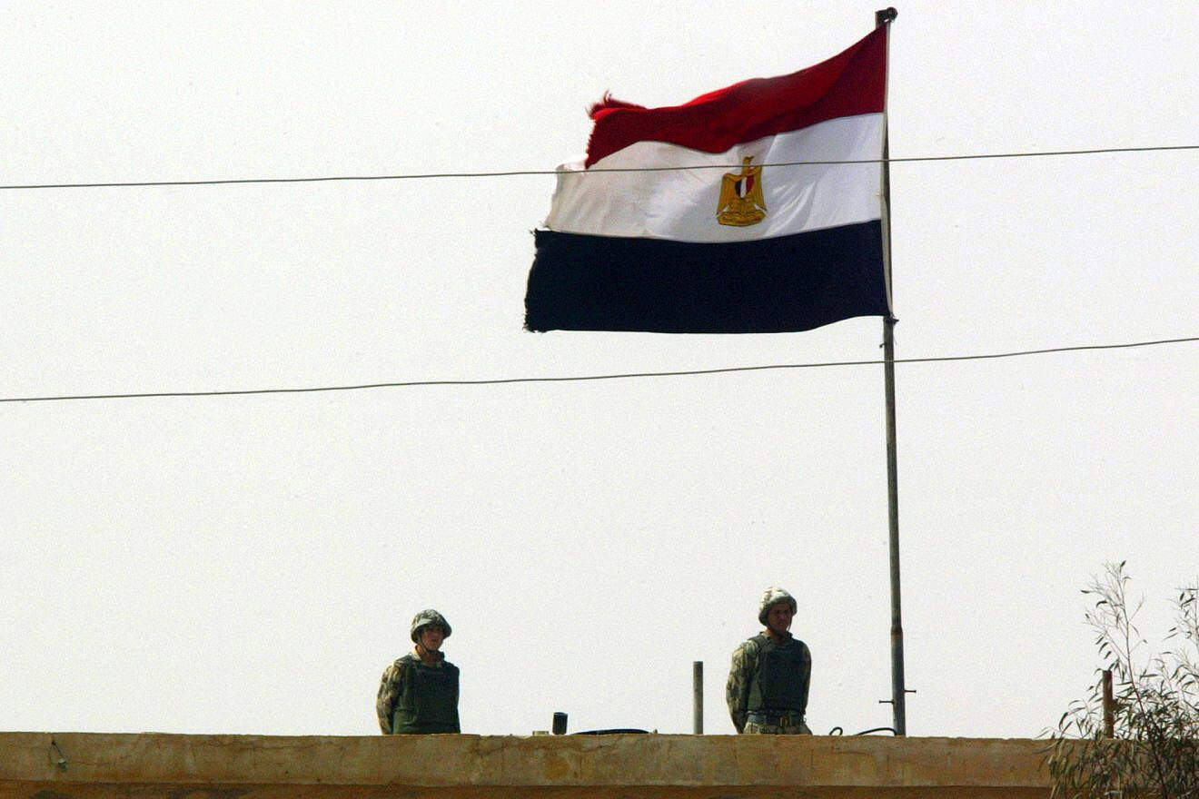 Egyptian soldiers stand guard at the Rafah border crossing to the southern Gaza Strip, Feb. 19, 2011. Photo by Abed Rahim Khatib/Flash90.